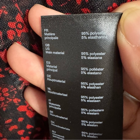 Maje Rouge Red and Black Floral Sheer Top Size 1 - Picture 7 of 9